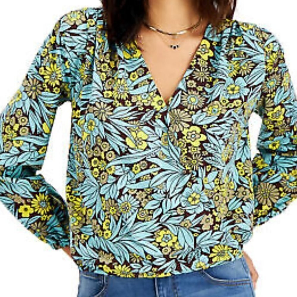 INC International Concepts Women's Ester Floral Blouse XL NWT